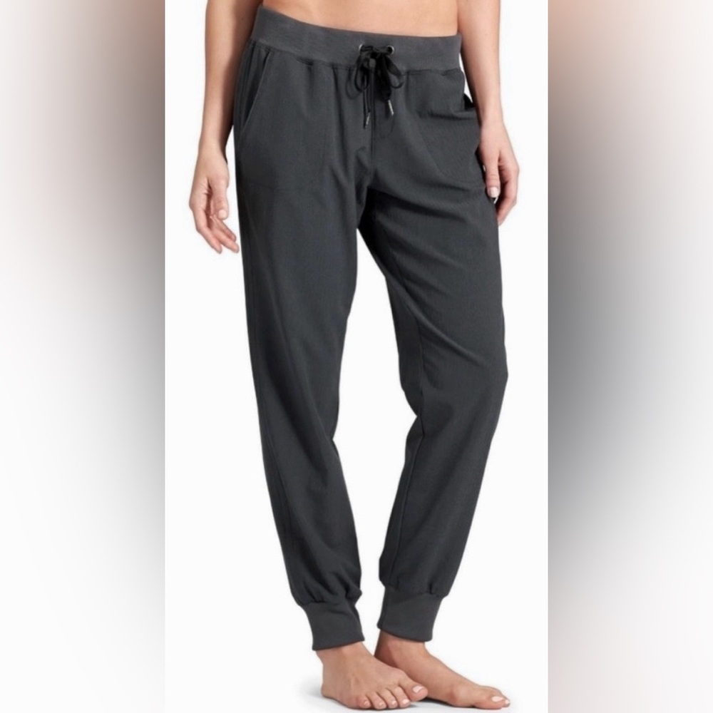 Athleta jogger pants high rise stripe city in Flint Charcoal Grey Size 6